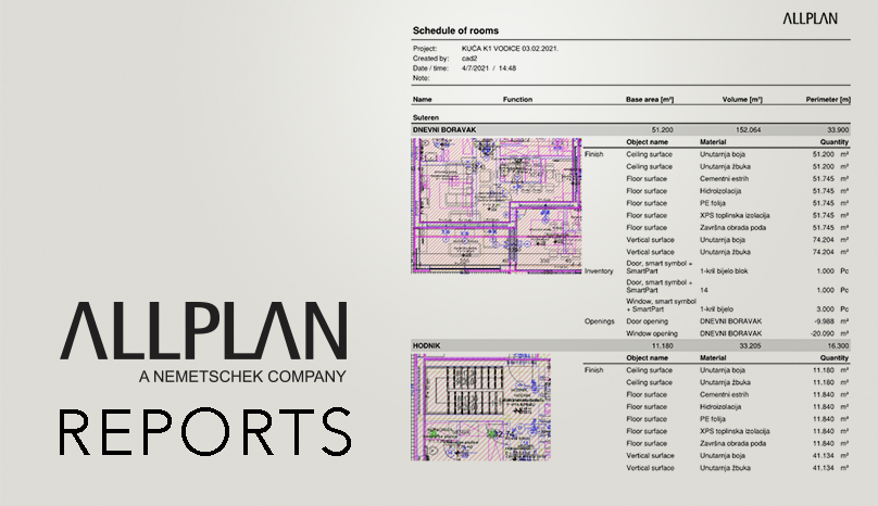 A/ Allplan - Izvještaji